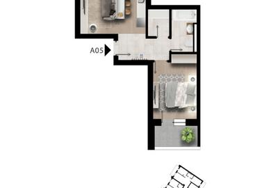 Apartament cu 2 camere decomandat în Militari