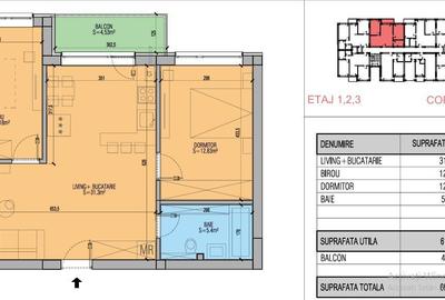 Apartament cu 3 camere semidecomandat în Central