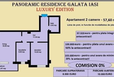 Apartament 2 camere de vanzare in Iasi, Galata, 57,60 mp, bloc nou - 2