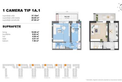 Garsoniera TIP 1A1 in Complex Doi Cocosi Residence - 2