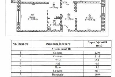 Apartament 3 camere  Etaj 5/8  73 mpu Str. Lungă Sibiu - 16