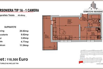 Garsoniera TIP A in complex Izbiceni Residence - 2