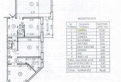 Apartament cu 3 camere - 71 m.p.- Nicolina 2, geam la baie - 12