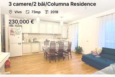 Apartament cu 3 camere semidecomandat, mobilat în Florești