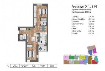 Apartament cu 3 camere de vanzare in Zona Timpuri Noi bloc nou - 1