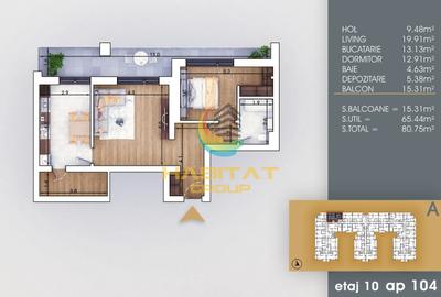 Pallady 2 camere decomandat 81 mp la 8 minute metrou N.Teclu - 2