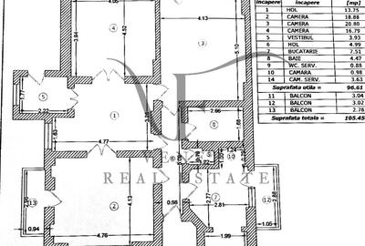 0 COMISION 3 Camere 106 mp 3 balcoane etaj 1 Calea Calarasilor Hala Traian - 49