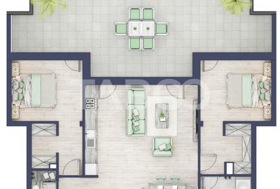 Apartament etaj retras 74mpu 3camere terasa 46mp bloc cu lift Turnisor - 1