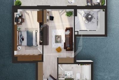 Apartament cu 2 camere semidecomandat în Mărăști