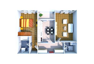 Apartament 2 camere, decomandat, 2 bai, 73 mp,Tomis Nord, Siutghiol, Cod 161593 - 1