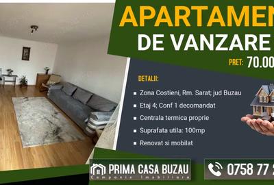 Apartament cu 4 camere ~ Rm. Sarat ~ renovat si mobilat ~ Pret: 70.000€ neg.