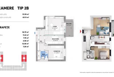 Apartament 2 camere tip B Plaza Residence Faza 6 - 3