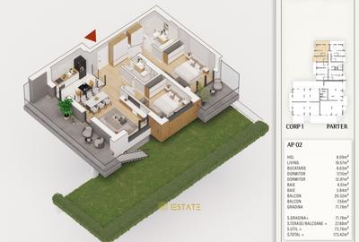 Finalizare 2027 | Parter, 74 mp +Gradina 70mp +Balcon 23mp | 900 m de metrou - 2