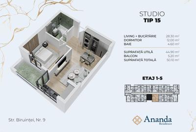 Apartament cu 2 camere decomandat în Central