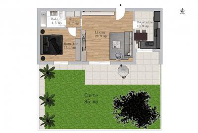 Apartament Inedit de 2 Camere cu curte - 146mp | Green Garden - 3