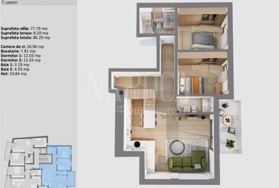 Apartament 3 camere de vanzare in Centru, Cluj Napoca - 3