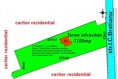 ULTRACENTRAL ,teren 7105mp +casa P+1-350mp= superba, zona cu "caracter central"