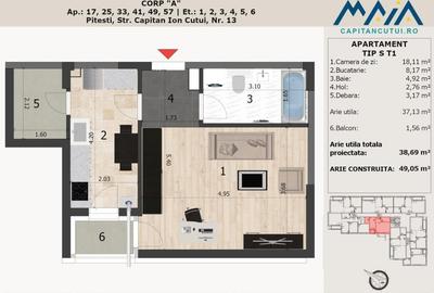 Studio Central, Pitesti Nord, langa Padure, Finisaje premium - 3