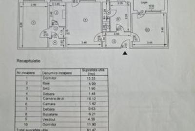 Apartament cu 3 camere semidecomandat în Tătărași