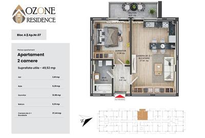 Apartament 2 camere, 50 mp,Tractorul - 15