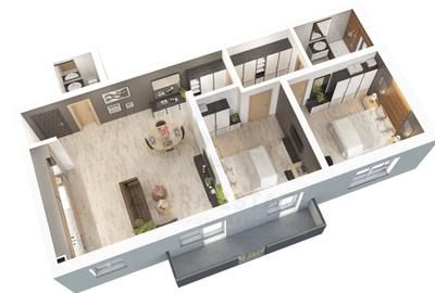 Apartament 73.5 mp utili 3 camere 2 bai si parcare in zona Dna Stanca - 1
