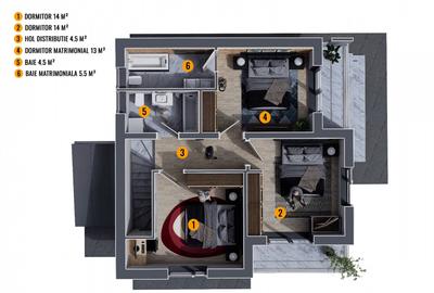 Vila individuala, P+1+Pod, 234 mp construti, 227 mp teren, CHIAJNA - 20