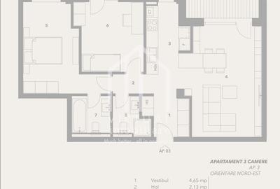 Apartament 3 camere de vanzare in Sibiu - 72,14 mp si balcon -Turnisor - 3