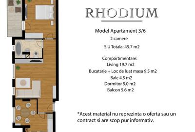 Promoție limitată ! Apartament 45,7 mp. la 1.600 €/mp + TVA - 8