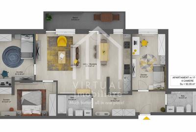 Apartament cu 4 camere 92,09 mp+balcon |Doamna Stanca - 2