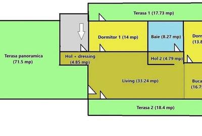 Apartament de vanzare,96Mp, terasa generoasa, zona Vivo Mall, Floresti - 12