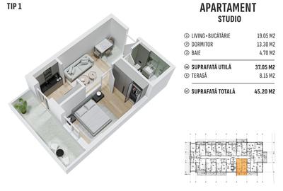 PROMOTIE!!! Studio spatios 45mp , La Strada,Popesti-Leordeni - 4