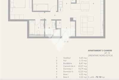 Apartament 3 camere 72 mp etaj 1 terasa si parcare zona Turnisor Sibiu - 5
