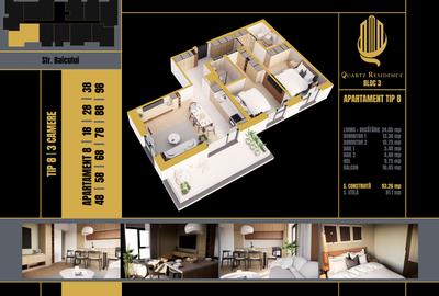 3 camere spatios ,ideal pentru familie ,bucatarie americana - 2