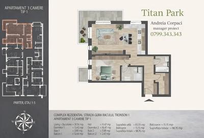 Apartament cu 3 camere semidecomandat în Theodor Pallady