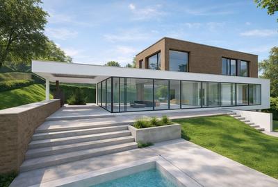 Teren 1000mp autorizat, casa D+P+1E 269mp, Proiect Piscina, Salicea - 3