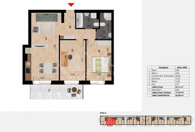 Apartament cu 3 camere |78mp | Bloc nou | Etaj 1 | Garaj | Zorilor - 6