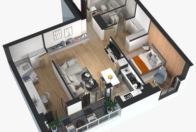 Apartament cu 3 camere semidecomandat în Circumvalațiunii