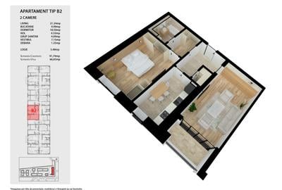 148.000E+TVA-2 CAMERE+PARCARE SUBTERANA GHENCEA 87A - 2
