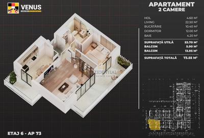 Apartament cu 2 camere si 2 balcoane-Metrou Aparatorii Patriei,Sector4 - 5