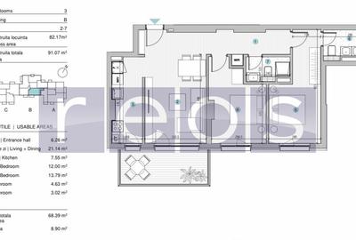 VANZARE APARTAMENT 3 CAMERE | STRAULESTI | 67MP | TERASA | COMPLEX NOU - 20