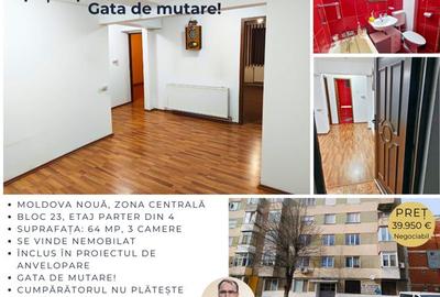 Apartament 3 camere decomandat, Bl. 23, Parter, Moldova Noua - 1