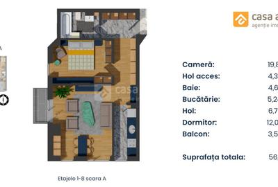 PROIECT NOU | apartament 2 camere LA CHEIE | Pacurari - Alpha Bank - 15