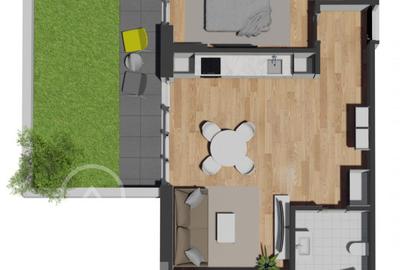 Apartament 2 camere BLOC NOUVivo gradina/terasa FINISAT - 3