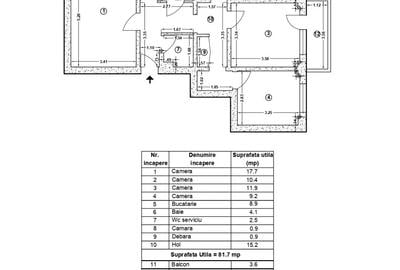 Apartament cu 4 camere decomandat în Tineretului