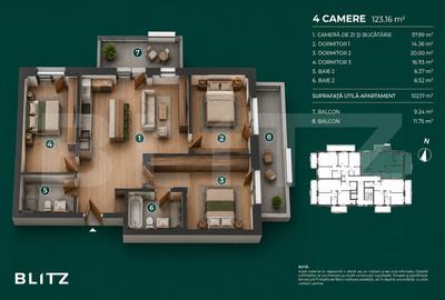 Apartament 4 camere 123 mp / Ansamblu nou / Buna ziua / NZEB - 1