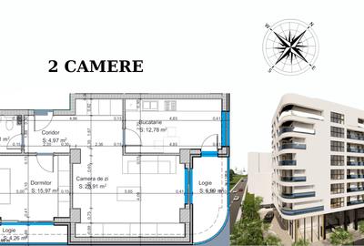 Apartament cu 2 camere decomandat, mobilat în Universitate