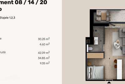 Garsoniera cu terasa in bloc boutique - Zona Piata Obor - 2