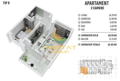 2 Camere  decomandat FINALIZAT Solstitiului-Popesti Leordeni - 1