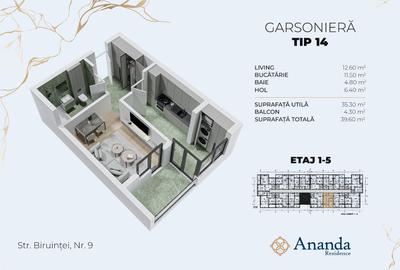 Garsonieră decomandată în Central