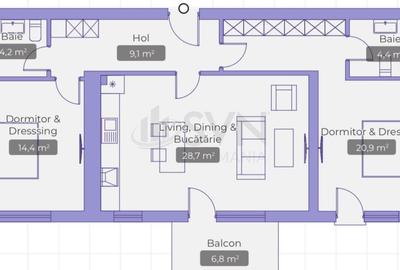 REA1028643 Apartament 3 camere Erou Iancu Nicolae Jollie Ville - 3